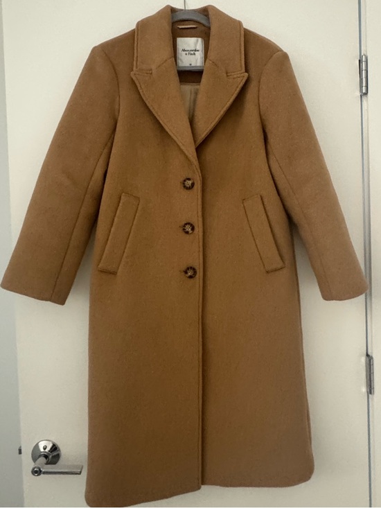 Abercrombie & Fitch Jackets & Blazers - Abercrombie & Fitch Camel Wool-Blend Pea Coat
